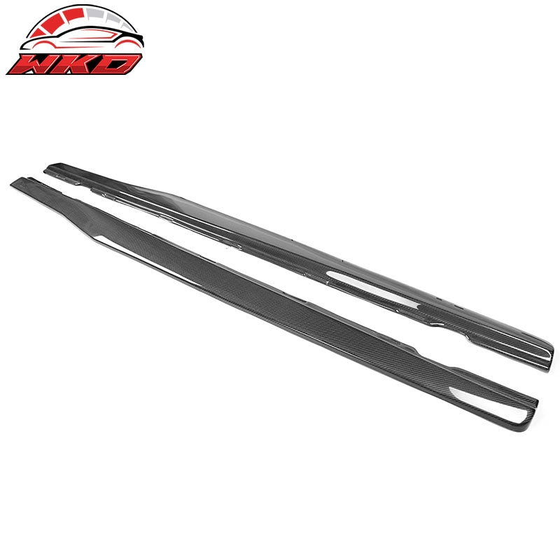 Fits 10-15 Chevy Camaro IKON Style Side Skirts Extension Lip 2PC - Carbon Fiber