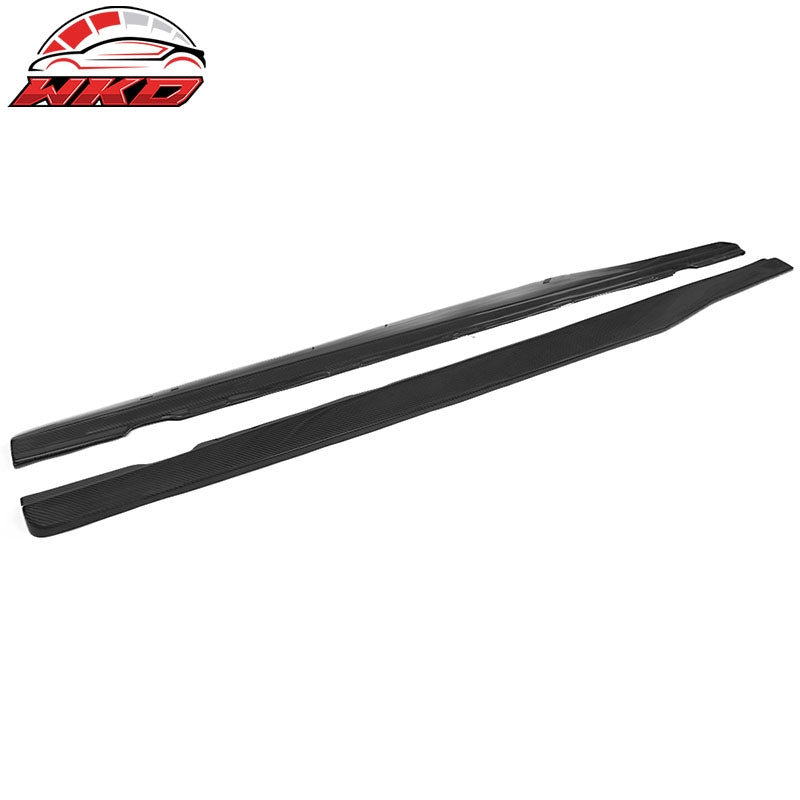 Wholesale 10-15 Chevy Camaro IKON Style Side Skirts Extension 2PC Matte Carbon Fiber