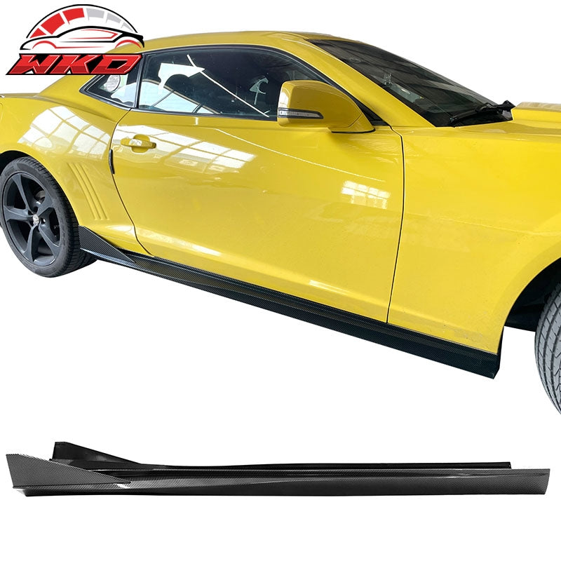 Wholesale 10-15 Chevy Camaro IKON V3 Style Side Skirts Extension Carbon Fiber Print PP