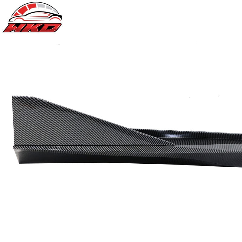 For 10-15 Chevy Camaro IKON V3 Style Side Skirts Extension Carbon Fiber Print PP