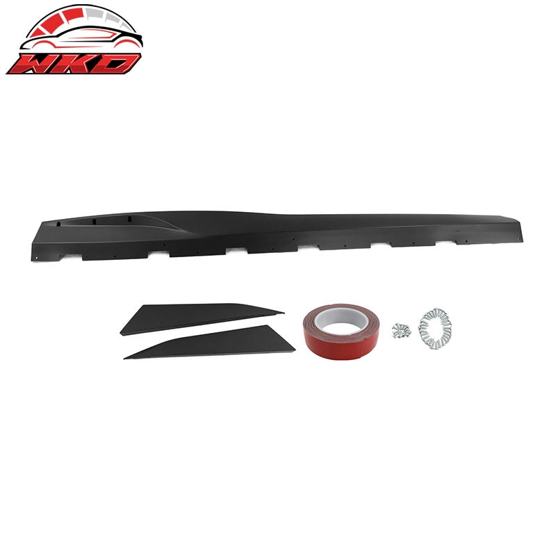 Fits 16-24 Chevy Camaro IKON V2 Style 4PCS Side Skirts Extension PP Matte Black