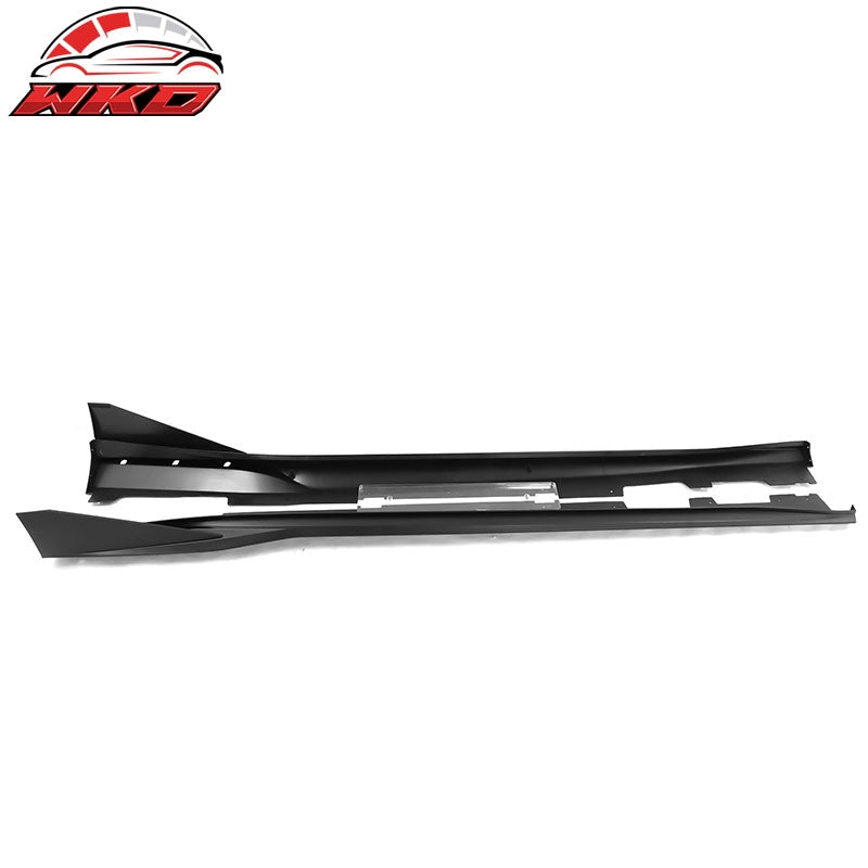 Fits 16-24 Chevy Camaro IKON V3 Style 4PCS Side Skirts Extension PP Matte Black