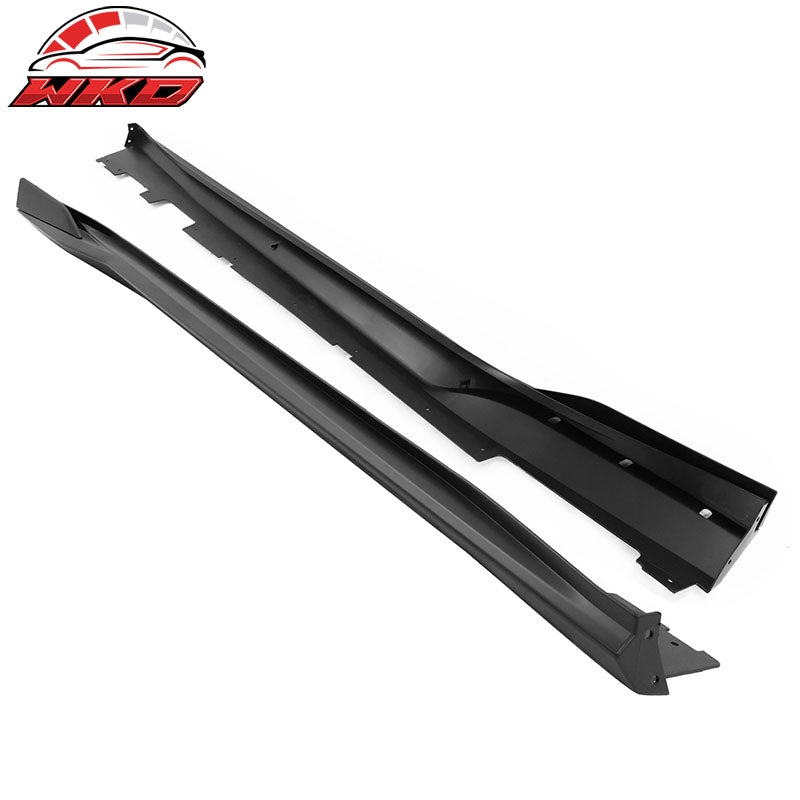 Fits 16-24 Chevy Camaro Rocker Style Matte Black Side Skirts Extension 4PCS PP