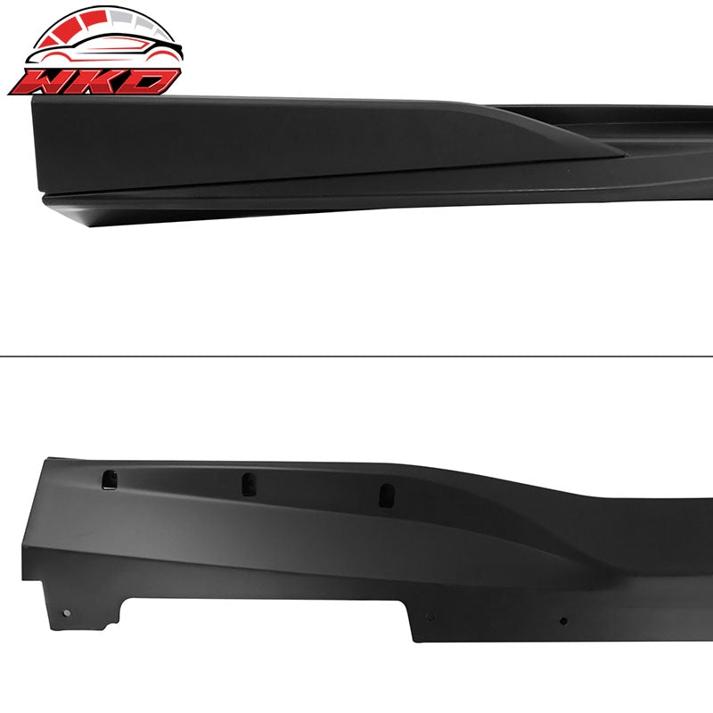 Fits 16-24 Chevy Camaro Rocker Style Matte Black Side Skirts Extension 4PCS PP