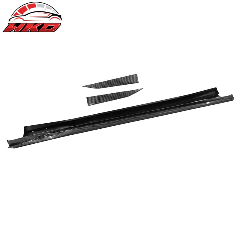 Fits 16-24 Chevy Camaro Rocker Style Side Skirts Lip Carbon Fiber Print 4PCS PP