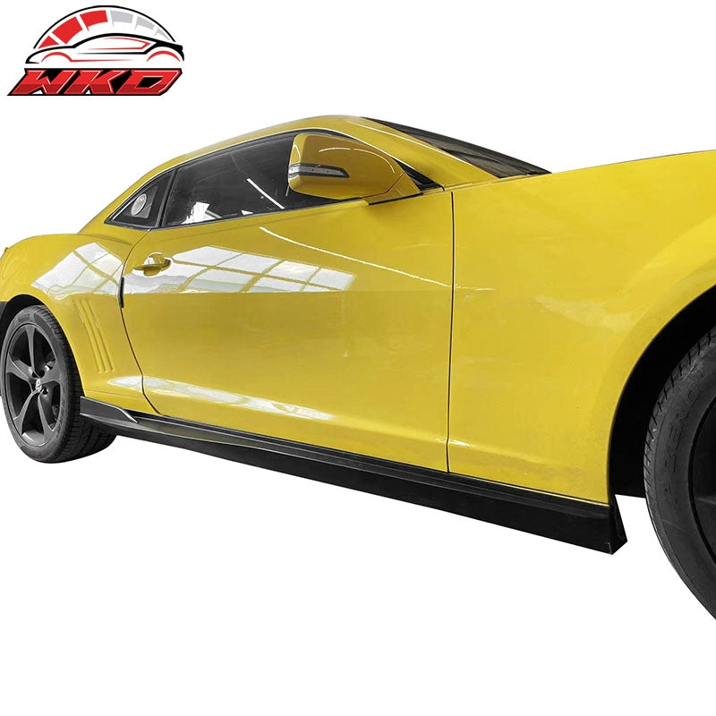 Fits 10-15 Chevy Camaro Rocker Style Add On Side Skirts Panels Matte Black PP
