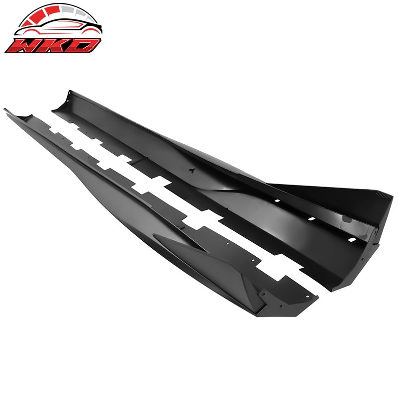 Fits 10-15 Chevy Camaro Matte Black PP Side Skirts Rocker Panel IKON V3 Style