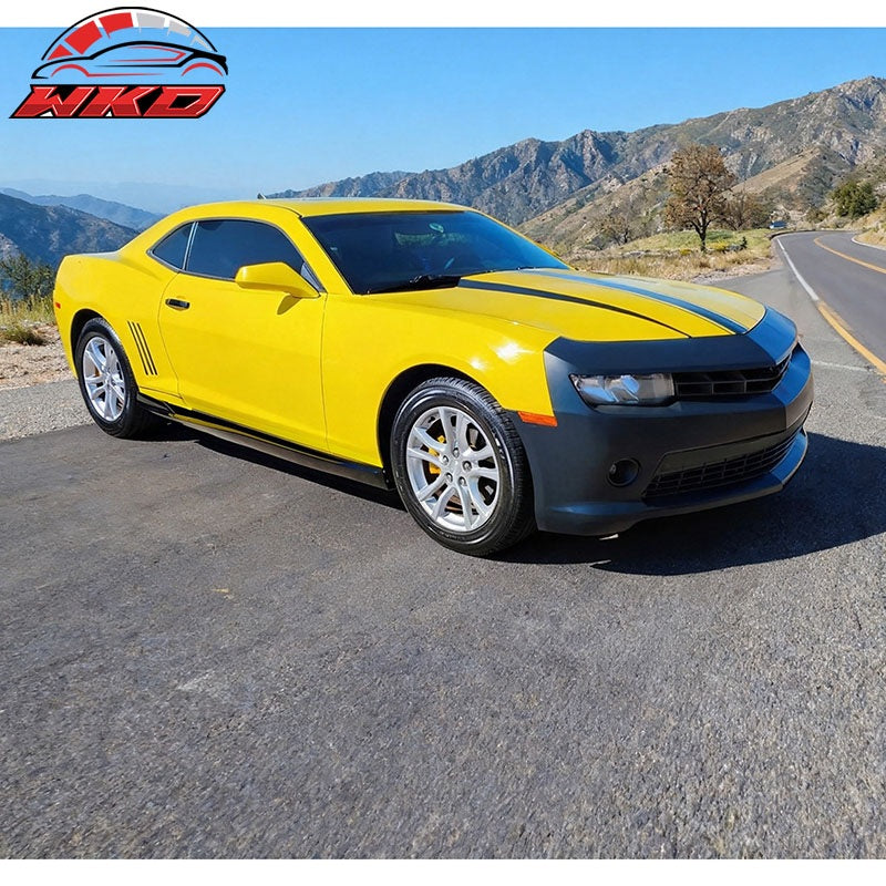 Fits 10-15 Chevy Camaro Rocker Style Add On Side Skirts Rocker Panel Gloss Black