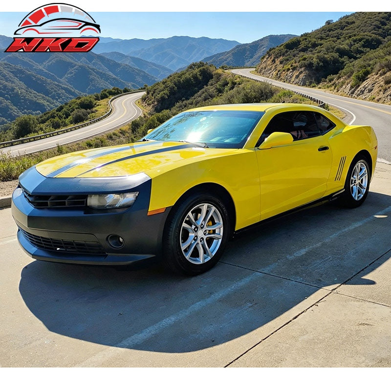 Fits 10-15 Chevy Camaro Rocker Style Add On Side Skirts Rocker Panel Gloss Black