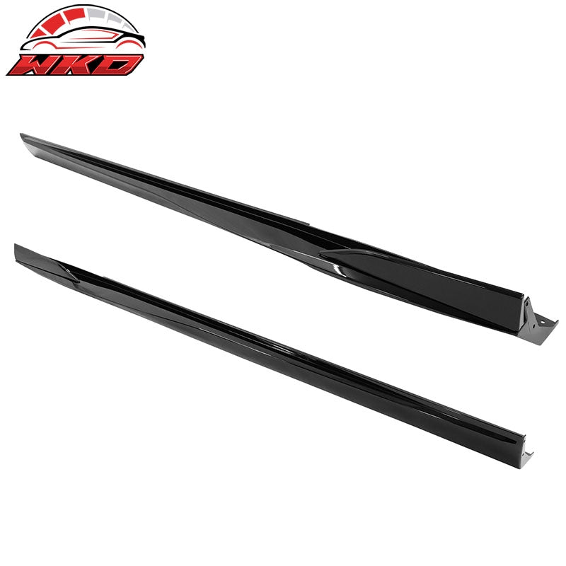 Fits 10-15 Chevy Camaro Rocker Style Add On Side Skirts Rocker Panel Gloss Black