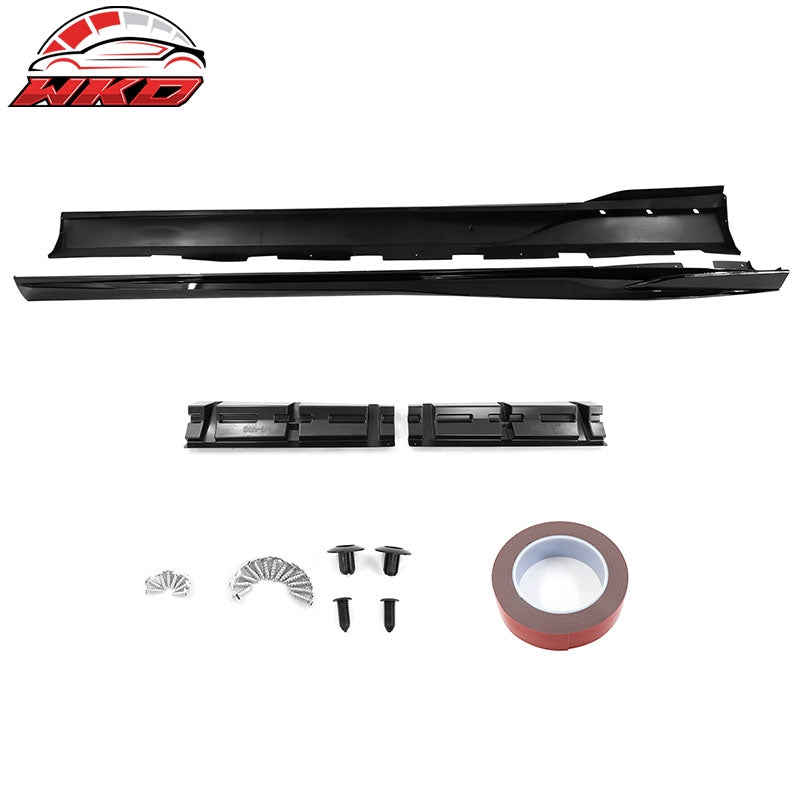 Fits 10-15 Chevy Camaro Rocker Style Add On Side Skirts Rocker Panel Gloss Black
