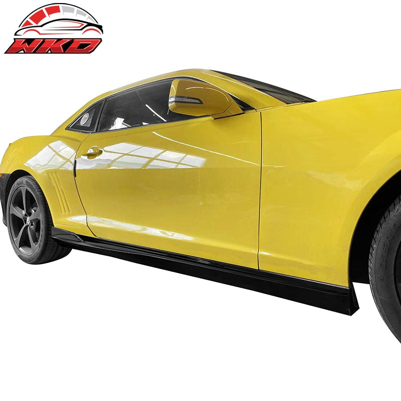 Fits 10-15 Chevy Camaro Rocker Style Add On Side Skirts Rocker Panel Gloss Black