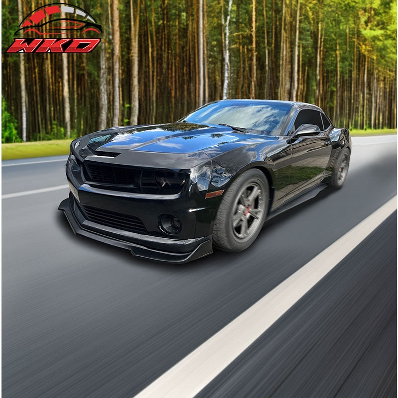 Fits 10-13 Chevy Camaro V8 SS V2 Style Front Bumper Lip Spoiler Matte Black PP