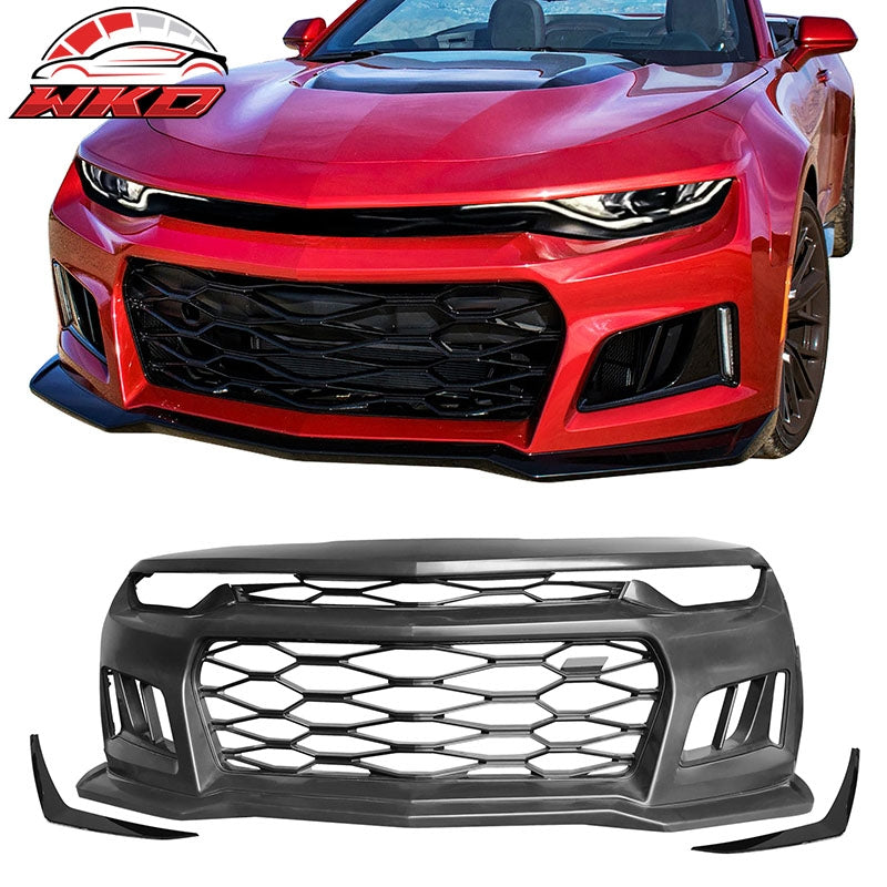 Wholesale 19-24 Chevy Camaro ZL1 Front Bumper Cover Conversion Kit Gloss Black Canard