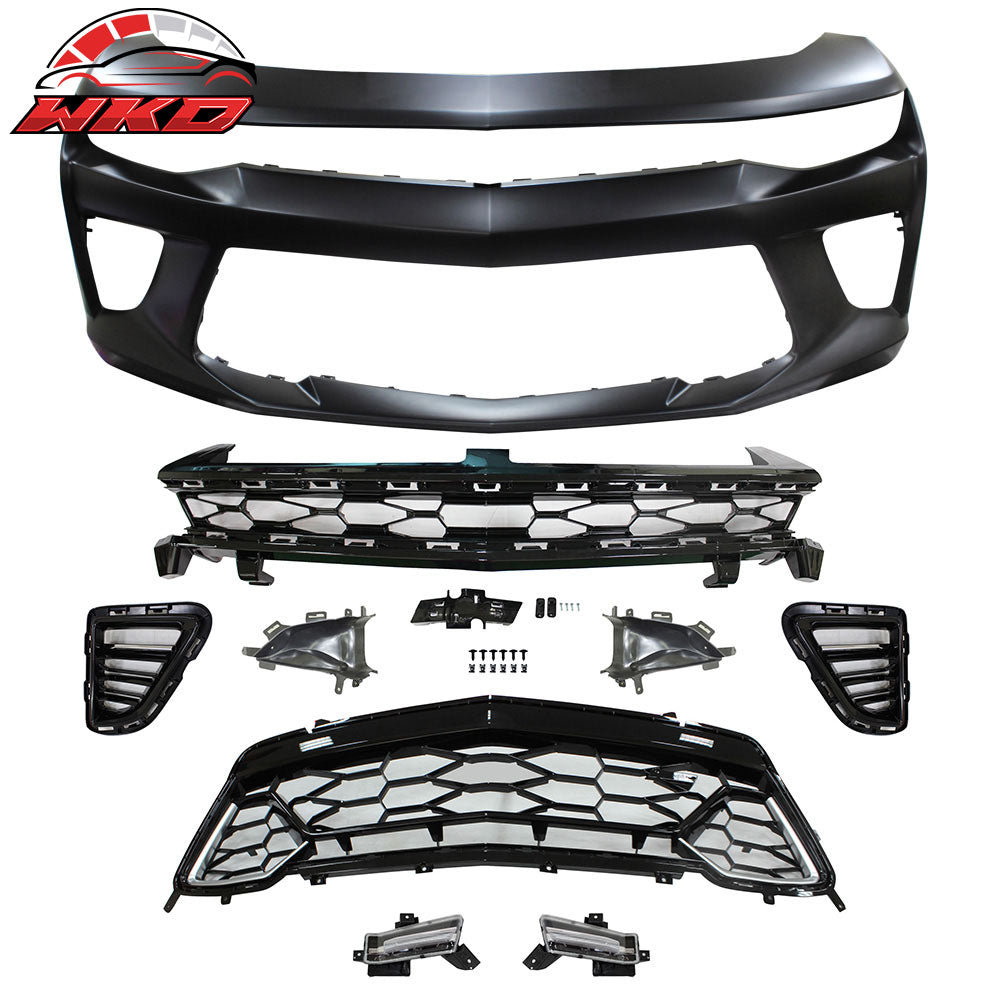 Fits 16-18 Chevy Camaro SS 50th Anniversary Front Bumper Conversion With DRL PP