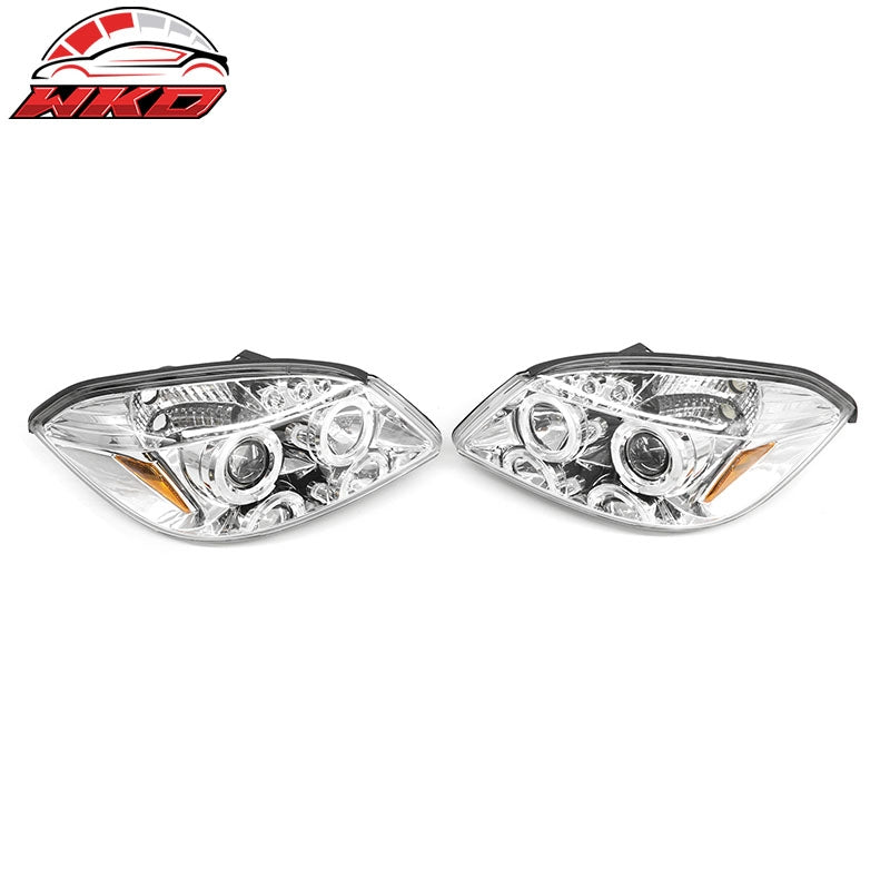 Wholesale 2005-2010 Chevy Cobalt LED Halo Head Lights Chrome Housing Clear Lens Pair