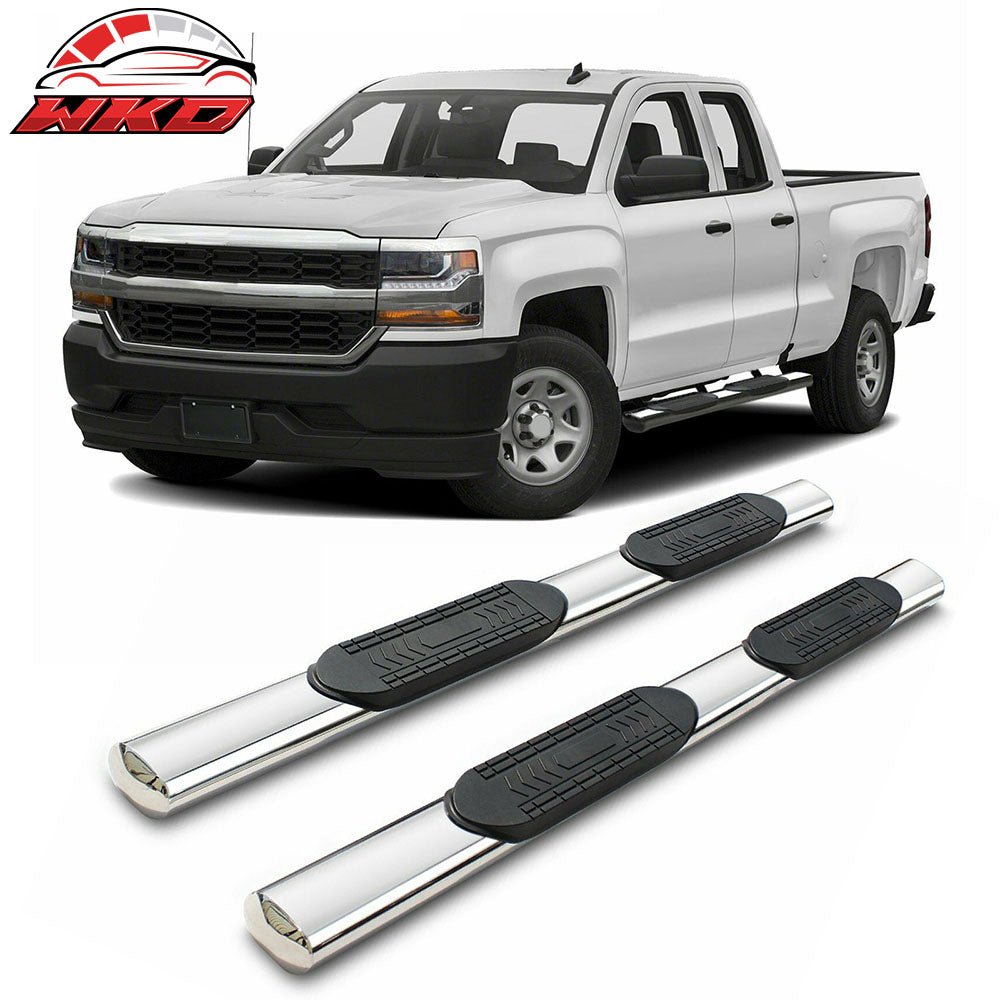 Fits 15-22 Colorado/Canyon Extended Cab 6" Oval Side Step Chrome Silver Nerf Bar