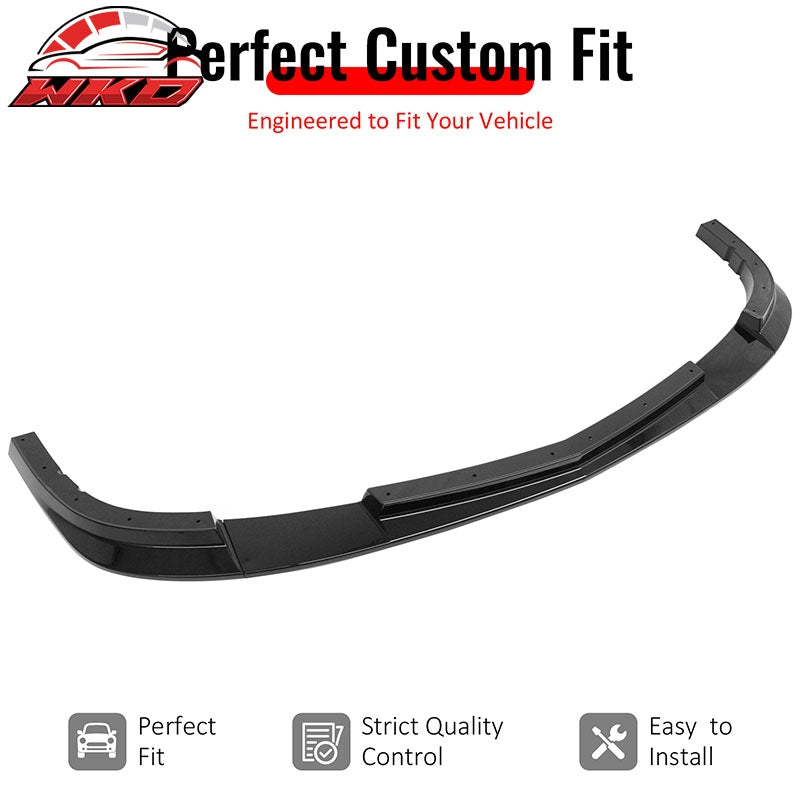 Fits 05-13 Chevy Corvette Base ZR1 Front Bumper Lip Chin Spoiler Gloss Black ABS