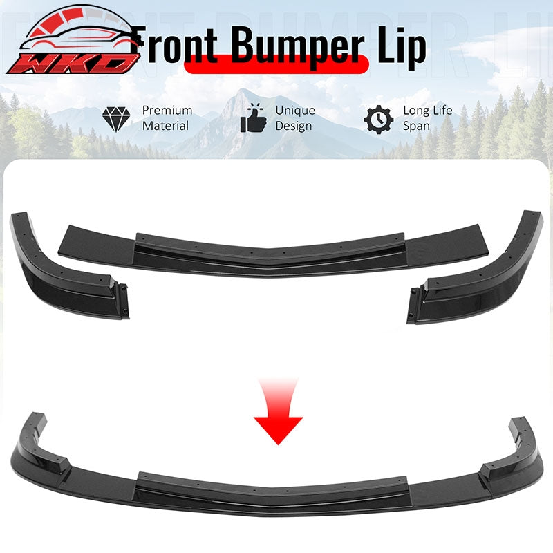Fits 05-13 Chevy Corvette Base ZR1 Front Bumper Lip Chin Spoiler Gloss Black ABS
