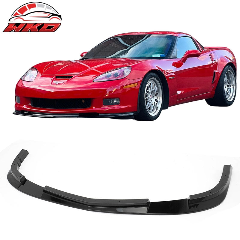 Wholesale 06-13 Chevy Corvette C6 Front Bumper Lip ZR1 Style 3PC Spoiler Gloss Black - Wikond Auto