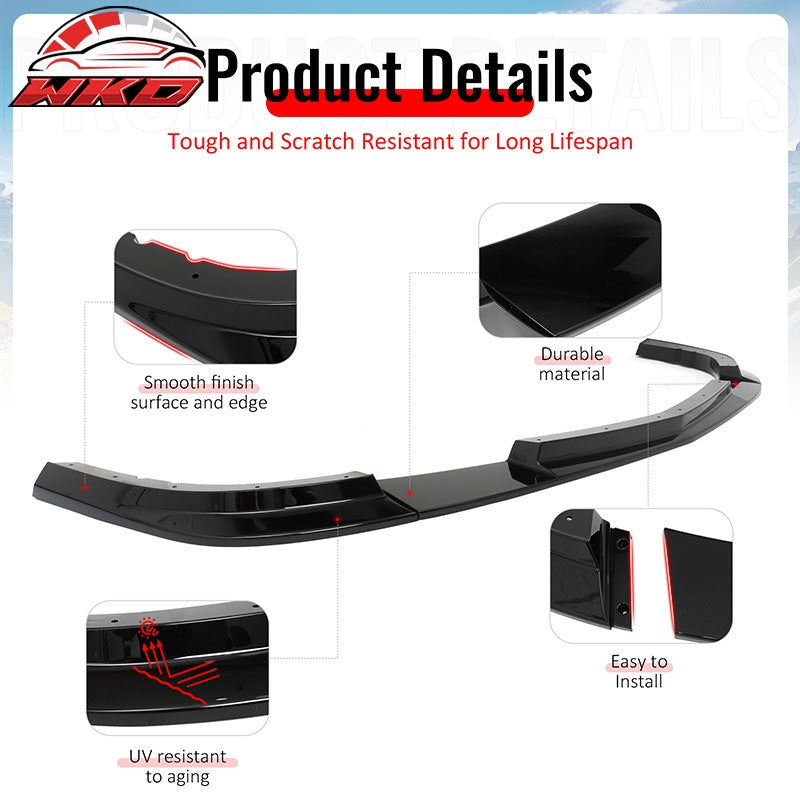 Wholesale 06-13 Chevy Corvette C6 Front Bumper Lip ZR1 Style 3PC Spoiler Gloss Black - Wikond Auto