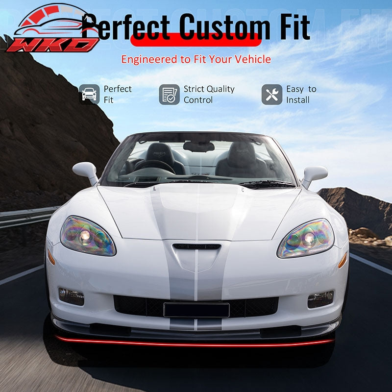 Fits 05-13 Chevy Corvette C6 Z06 Front Bumper Lip Spoiler ZR1 Style Unpainted PU