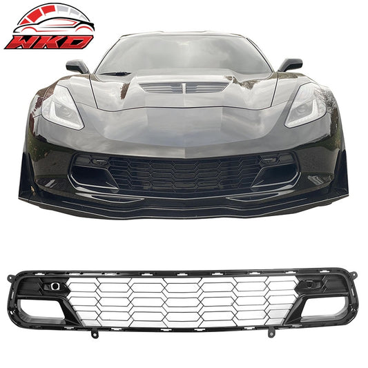Wholesale 14-19 Chevy Corvette C7 Z06 Style Front Bumper Mesh Grille ABS Gloss Black - Wikond Auto
