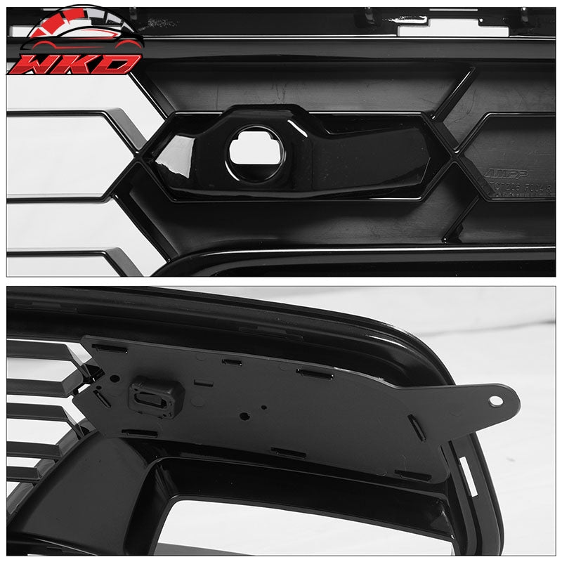 Fits 14-19 Chevy Corvette C7 Z06 Style Front Bumper Mesh Grille ABS Gloss Black