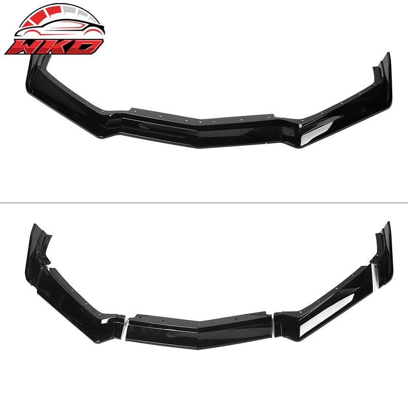 Fits 20-26 Chevrolet Corvette C8 Front Bumper Lip Lower Spoiler 5PCS Gloss Black