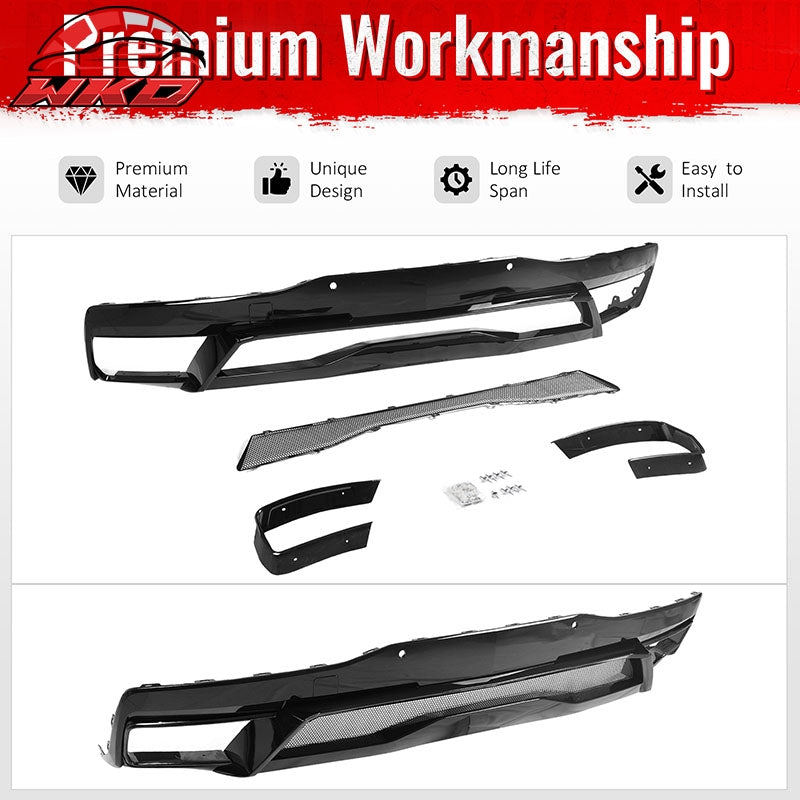 Fits 20-26 Chevy Corvette C8 Z51 Stingray OE Rear Bumper Diffuser Pearl Black PP