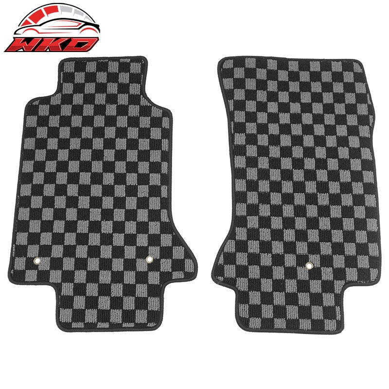 Wholesale 97-04 Chevy Corvette Floor Mats Non-Slip Carpets Checkered Black Gray Plaid