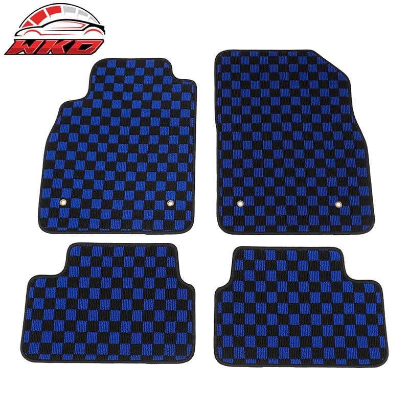 Wholesale 08-15 Chevy Cruze & 16 Limited Floor Mats Checkered Carpet Black Blue Plaid