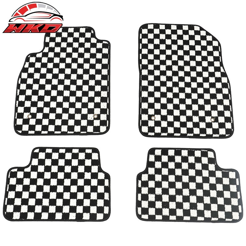 Wholesale 08-15 Chevy Cruze 16 Limited Floor Mats Checkered Carpets Black White Plaid