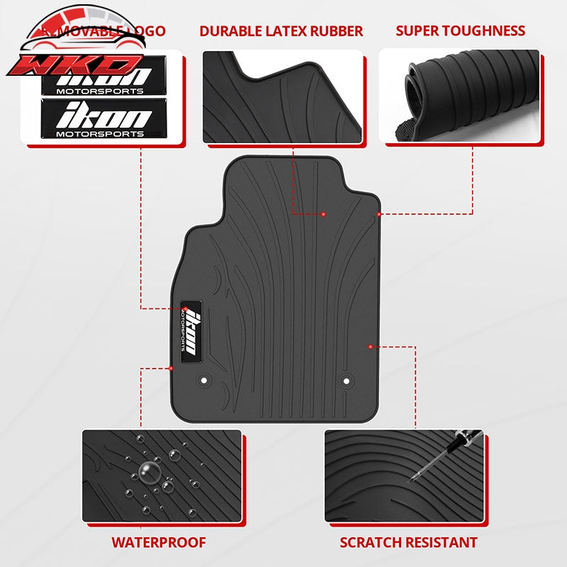 Fits 08-16 Chevy Cruze Latex Car Floor Mats Liner All Weather Black Carpet 5PC