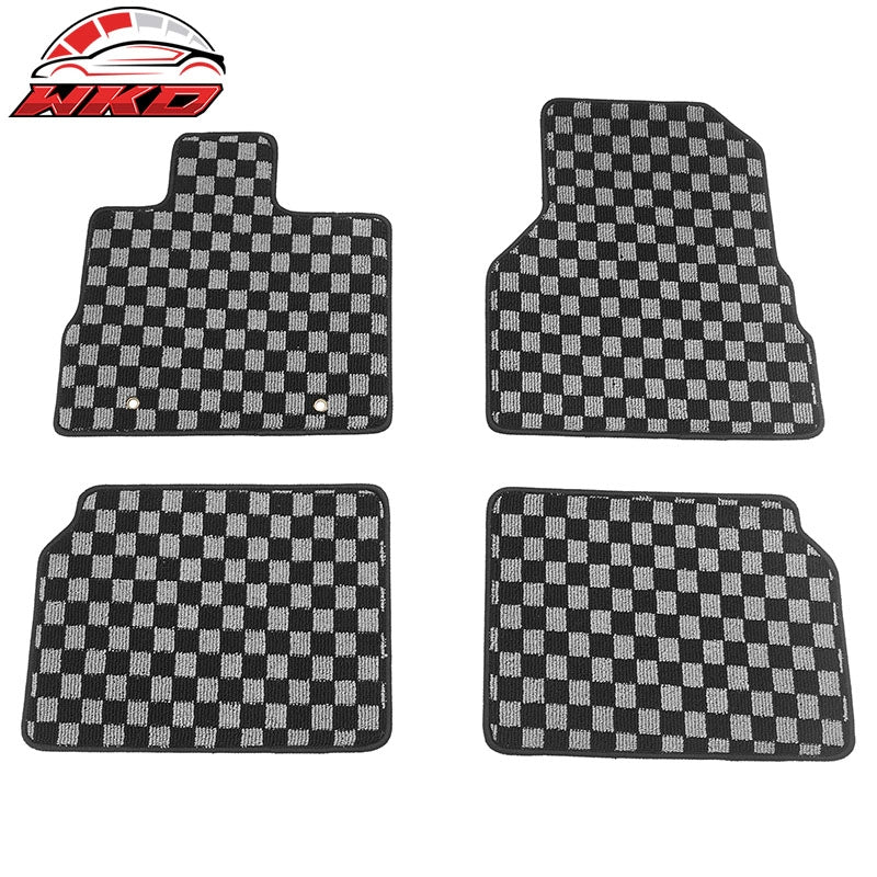 Wholesale 10-17 Chevy Equinox Floor Mats Non-Slip Carpets Checkered Black Gray Plaid