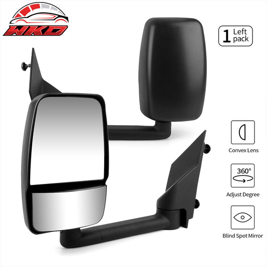 Wholesale 03-17 Chevy Express GMC Savana Side View Towing Mirrors Textured Black Left