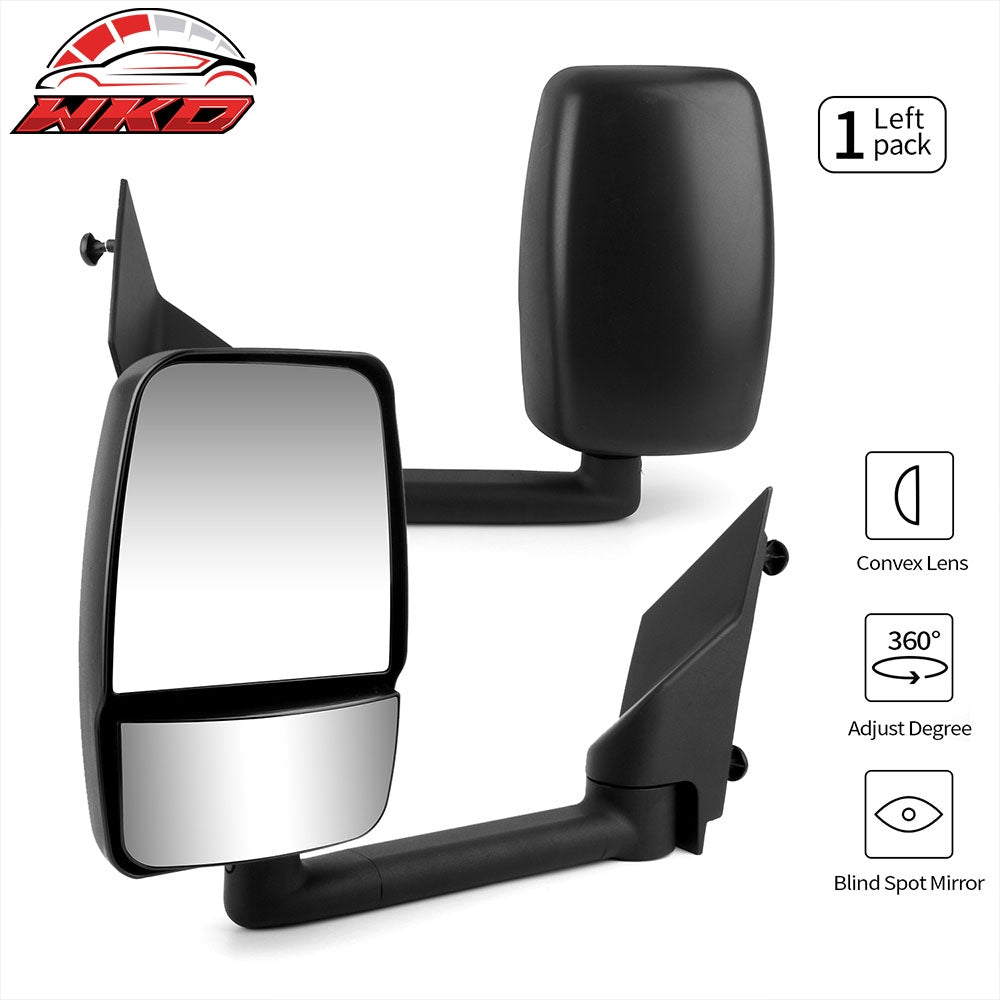 Wholesale 03-17 Chevy Express GMC Savana Side View Towing Mirrors Textured Black Left
