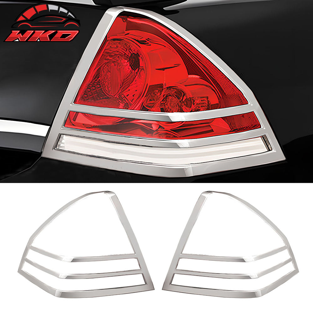 Fits 06-13 Chevrolet Impala 2PCS Chrome Rear Tail Light Lamp Bezel Covers ABS