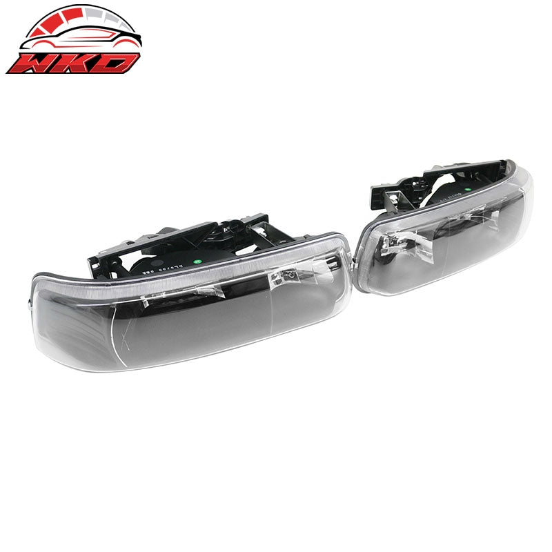 Fits 99-02 Chevy Silverado 1500 2500 00-06 Tahoe Head Lights Black Housing Pair