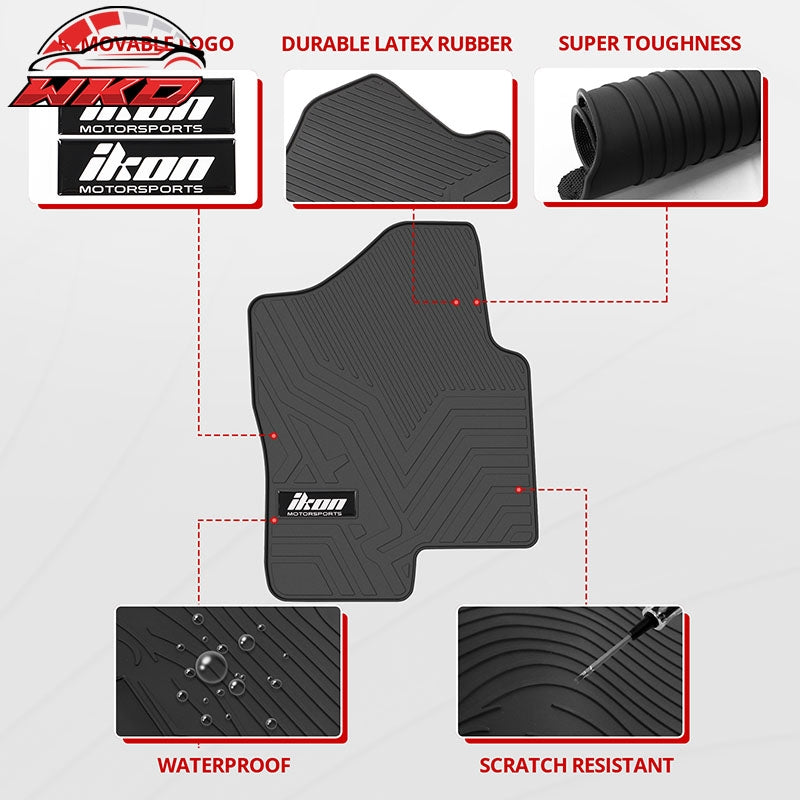 For 99-06 Chevy Silverado 1500 Crew Cab Latex Floor Mats All Weather Carpets 5PC