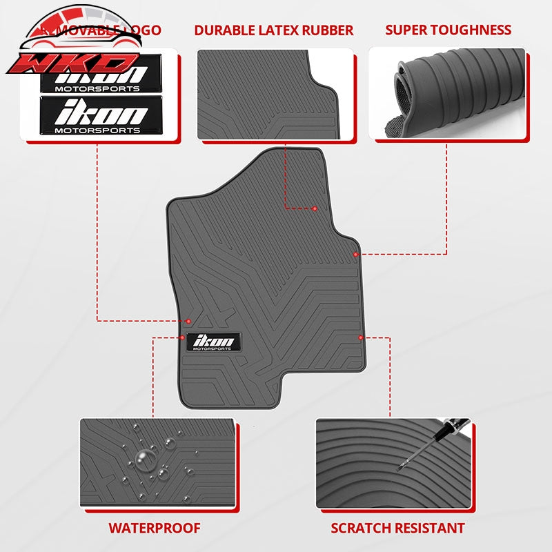 Fits 99-06 Chevy Silverado 1500 Crew Cab Latex Floor Mats All Weather Gray 5PCS