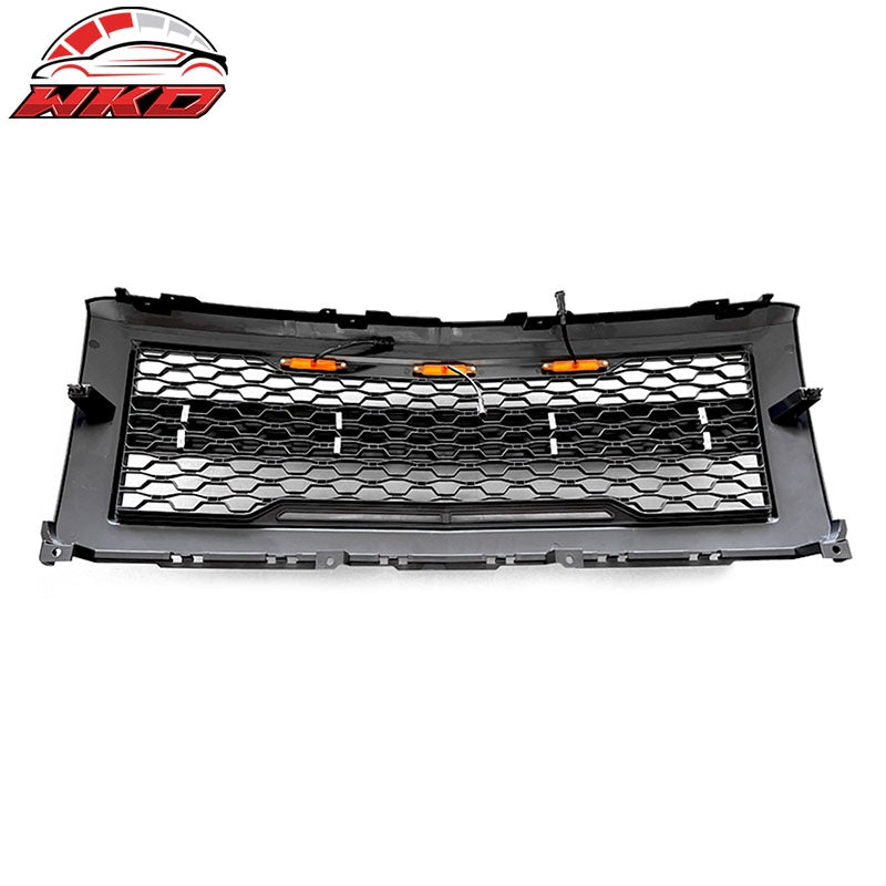 Fits 14-15 Chevy Silverado 1500 Front Bumper Hood Grille Matte Black