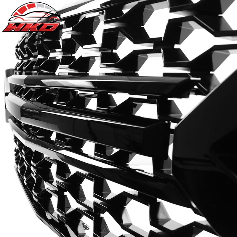 Fits 19-21 Chevy Silverado 1500 LT/LTZ/RST/High Country Gloss Black Front Grille