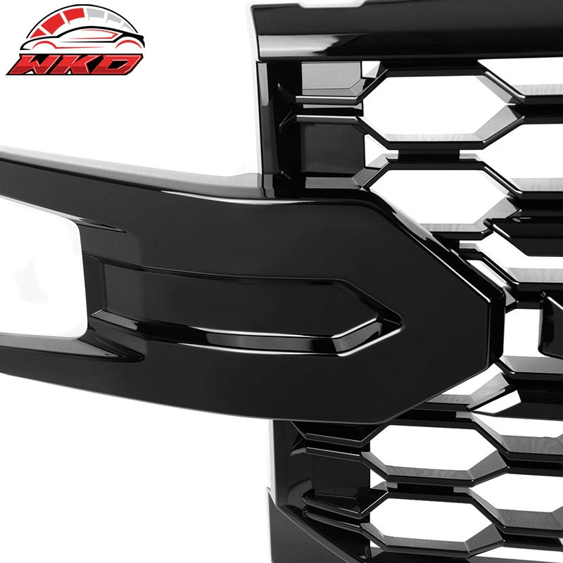Fits 19-21 Chevy Silverado 1500 LT/LTZ/RST/High Country Gloss Black Front Grille