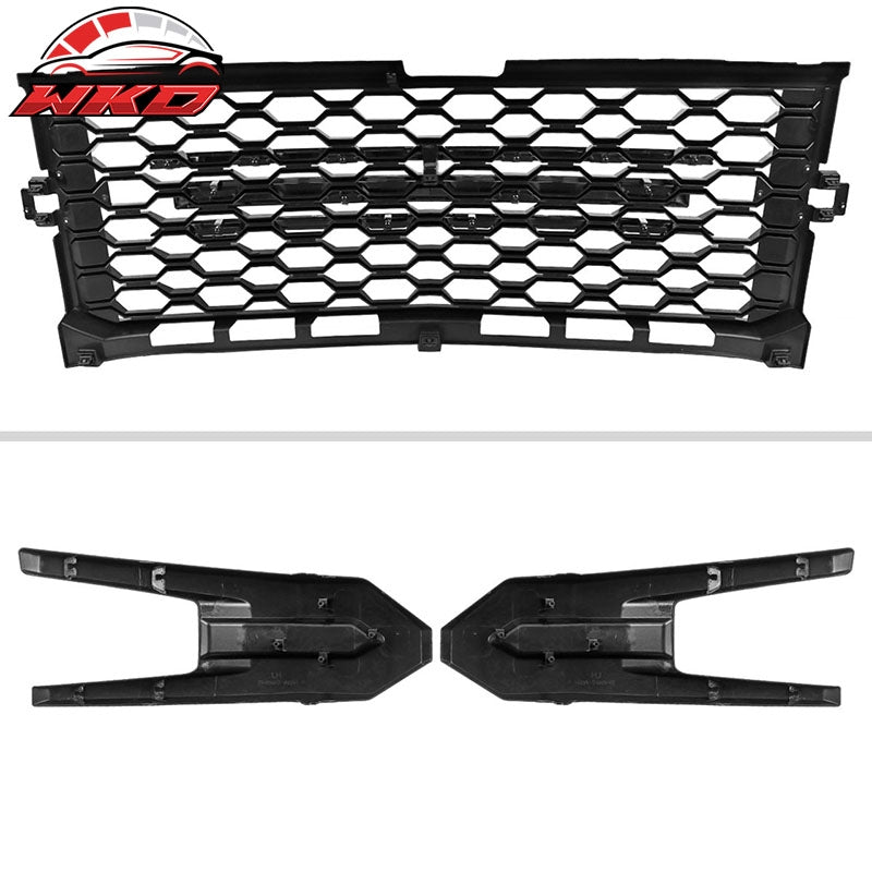 Fits 19-21 Chevy Silverado 1500 LT/LTZ/RST/High Country Gloss Black Front Grille