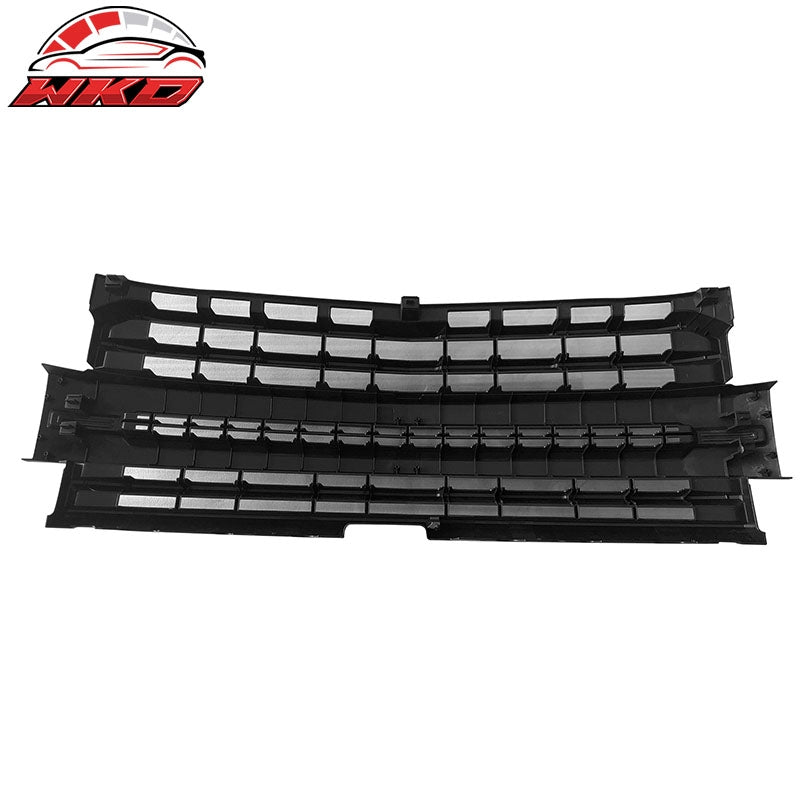 Fits 19-21 Chevy Silverado 1500 Front Bumper Hood Mesh Grille - Matte Black