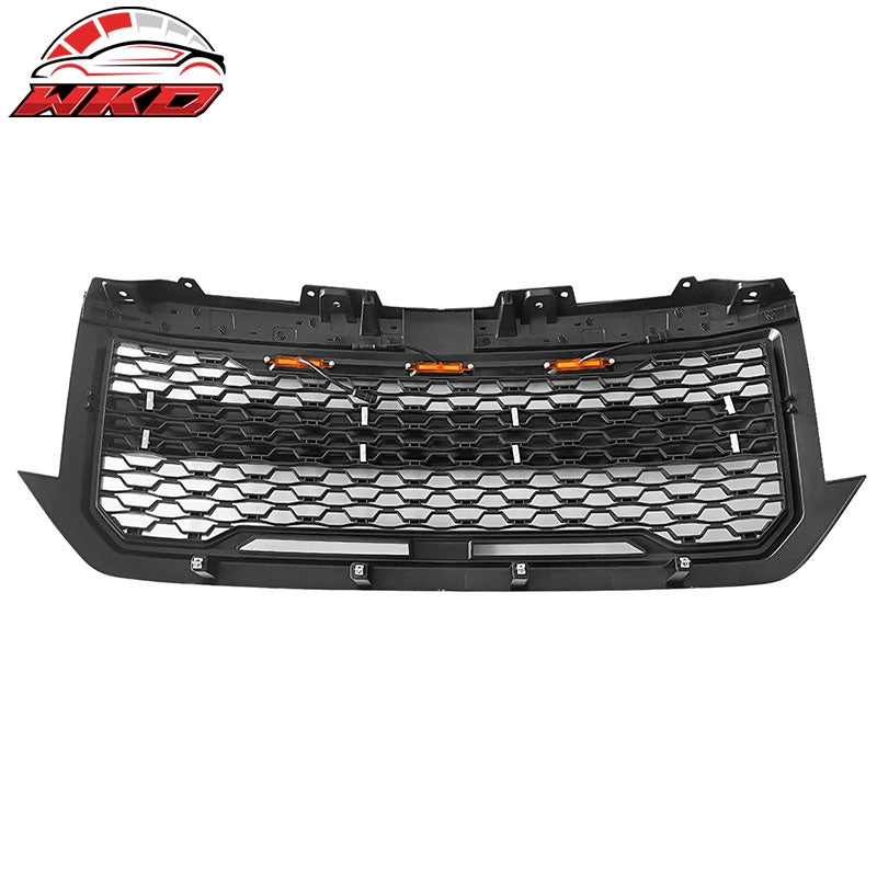 Fits 16-19 Chevy Silverado 1500 LD Front Bumper Hood Mesh Grille - Matte Black