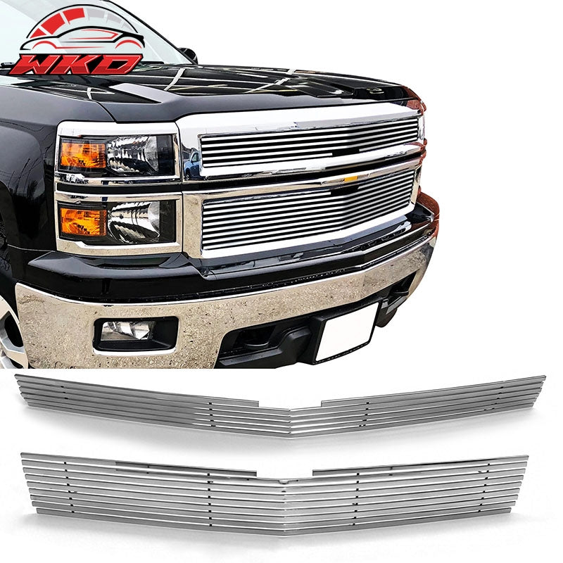 Fits 14-15 Chevy Silverado 1500 Z71 Billet Style Upper Grille Insert Grill 2PCS