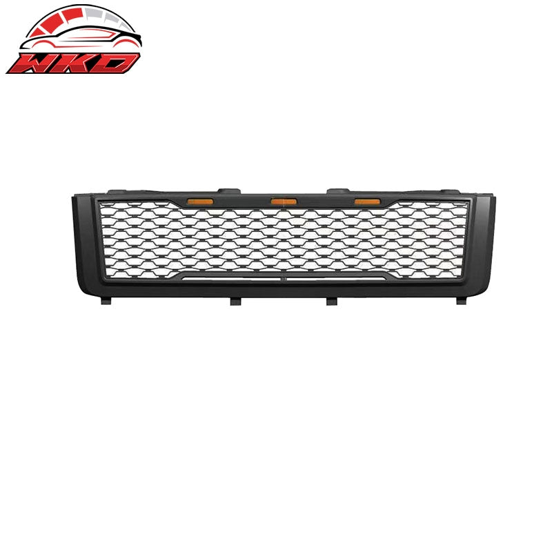 Fits 11-14 Chevy Silverado 2500 3500 HD Front Bumper Hood Grille - Matte Black