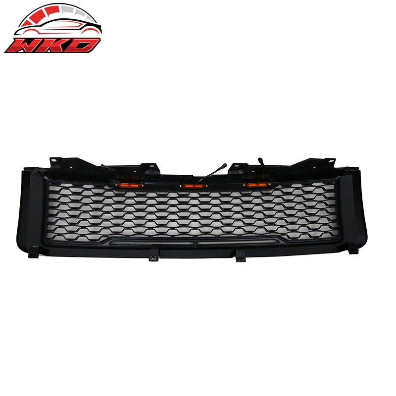 Fits 11-14 Chevy Silverado 2500 3500 HD Front Bumper Hood Grille - Matte Black